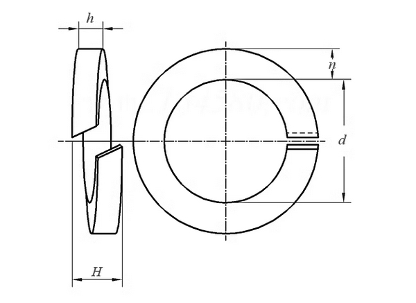 8.8級彈簧墊圈圖紙解析
